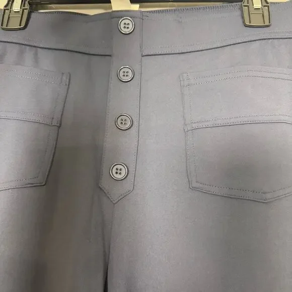 HALARA High Waisted Blue Wide Leg Women's Pants Tall Pull On, L - Picture 3 of 4